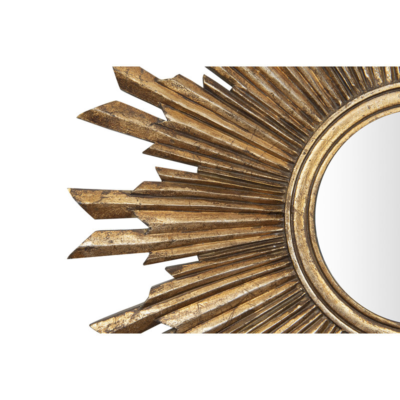 Mercer41 Harbert Round Reclaimed Wood Sunburst Wall Mirror Mercer41 Harbert Round Reclaimed Wood Sunburst Wall Mirror